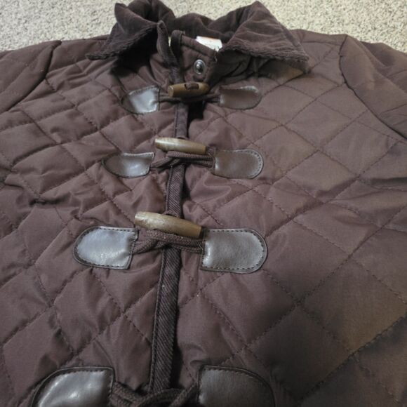 Gymboree Girls  Size 8 Quilted Jacket Brown Toggle Buttons Equestrian Classic - Picture 4 of 6